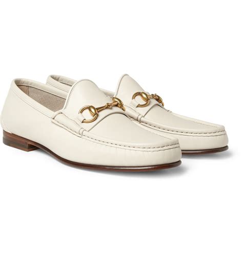 gucci men's white loafers|men's gucci bit loafer.